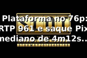 📊 Plataforma no 76p: RTP 96,1% e saque Pix mediano de 4m12s (amostra 1.200)